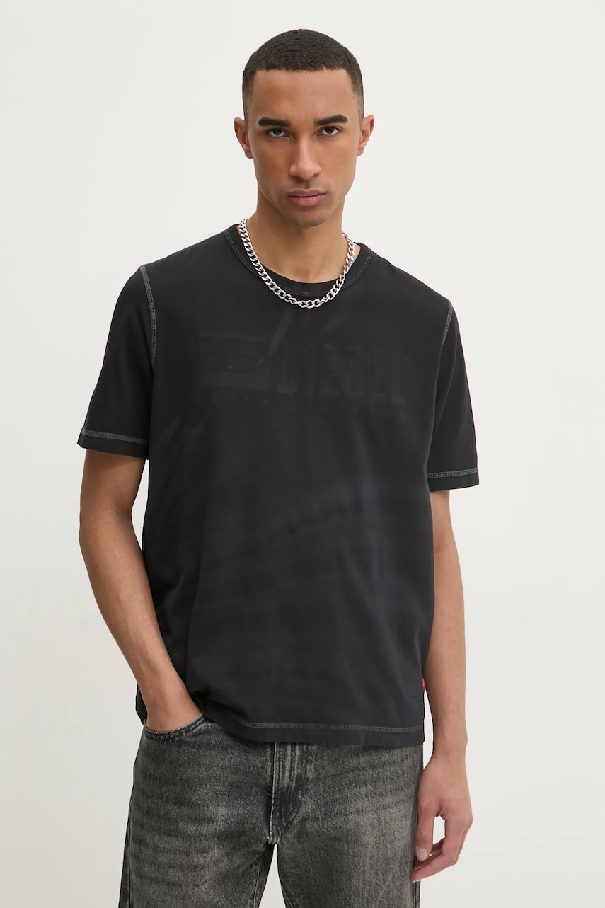 Μπλουζάκι Diesel T-ADJUST-R13 T-SHIRT χρώμα: μαύρο, A16428.0LJBS