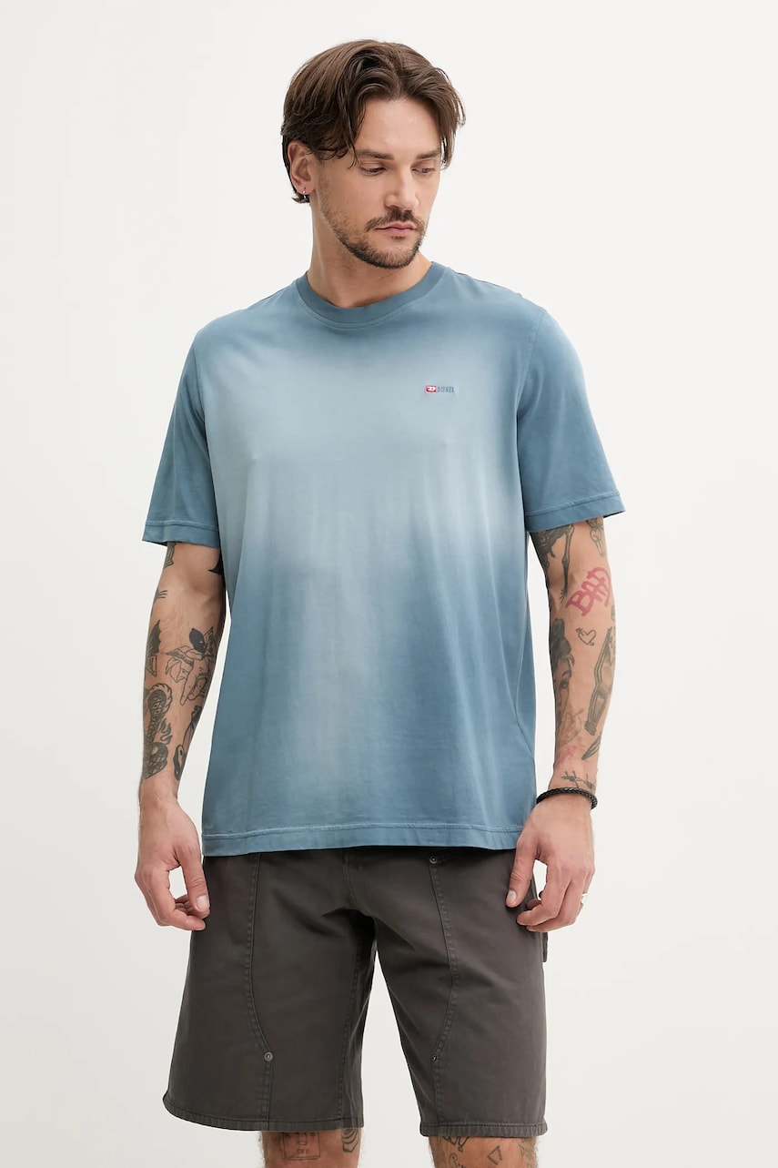 Βαμβακερό μπλουζάκι Diesel T-ADJUST-R15 T-SHIRT ανδρικό, χρώμα: γκρι, A16621.0PKAL