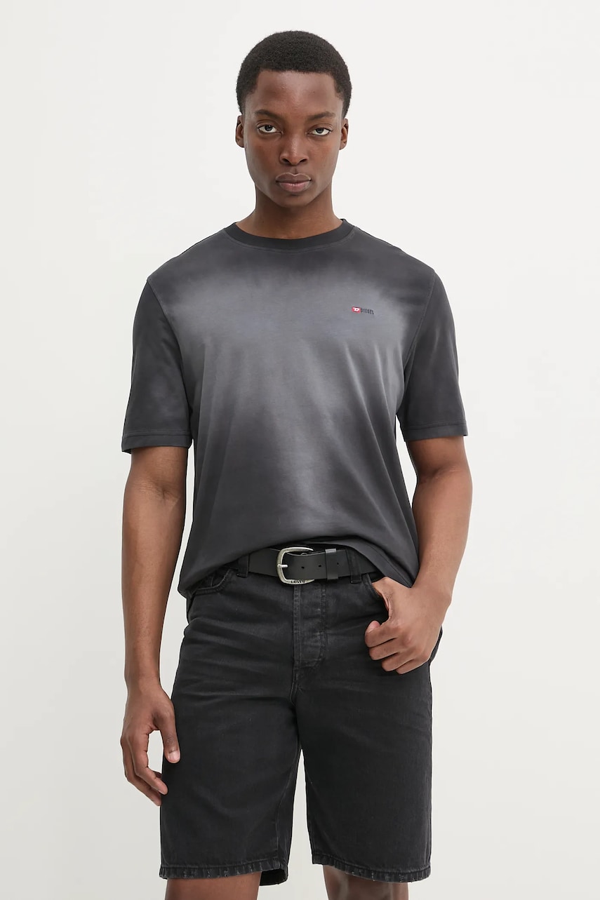 Βαμβακερό μπλουζάκι Diesel T-ADJUST-R15 T-SHIRT ανδρικό, χρώμα: γκρι, A16621.0PKAL