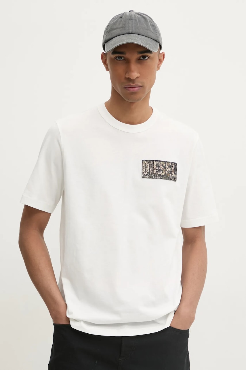 Μπλουζάκι Diesel T-ADJUST-R19 T-SHIRT χρώμα: μπεζ, A17257.0AGRI