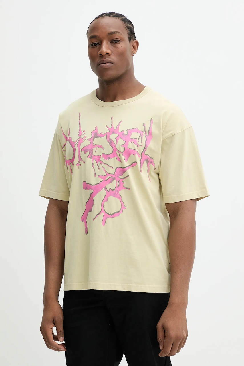 Βαμβακερό μπλουζάκι Diesel T-BOXT-R28 T-SHIRT ανδρικό, χρώμα: πράσινο, A17639.0SLBT