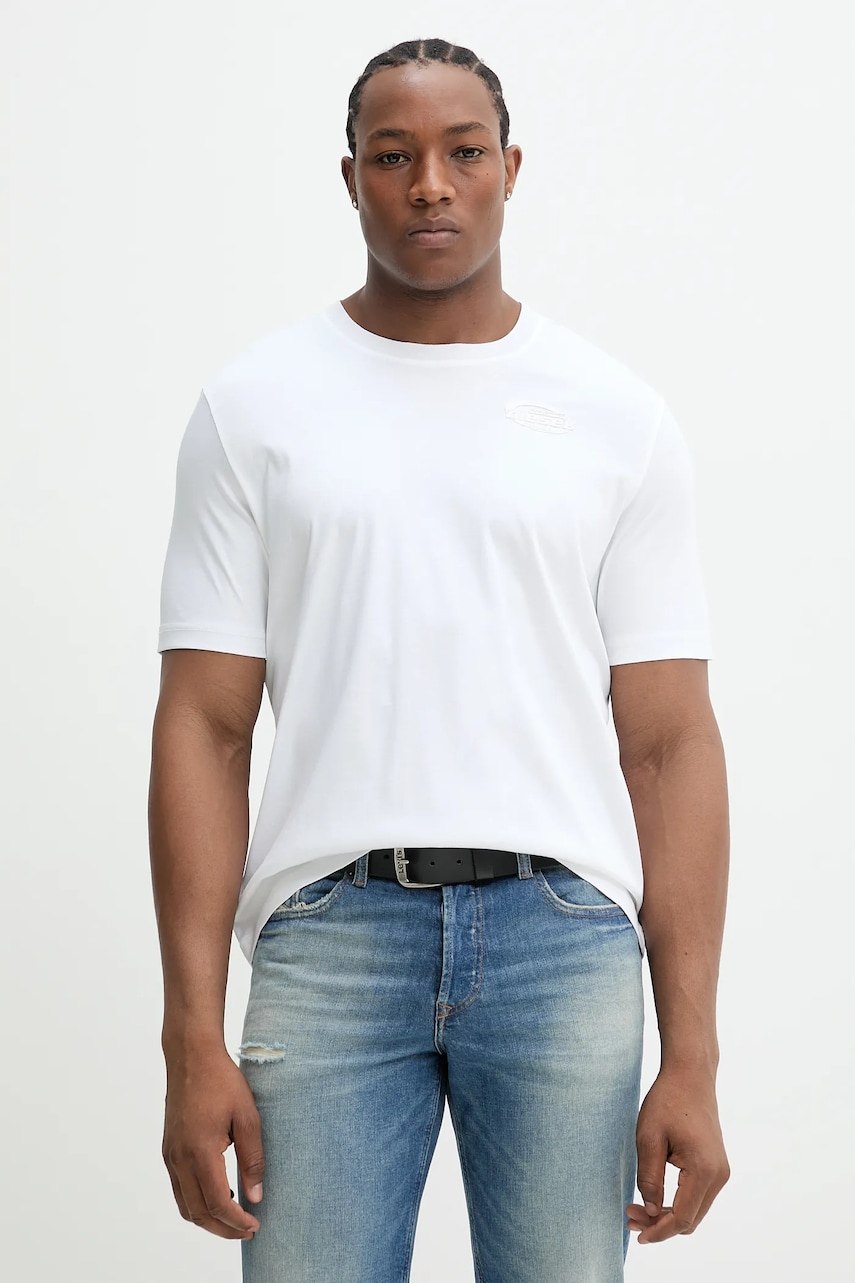 Βαμβακερό μπλουζάκι Diesel T-MADJUST-R2 T-SHIRT ανδρικό, χρώμα: άσπρο, A16432.0SKAF