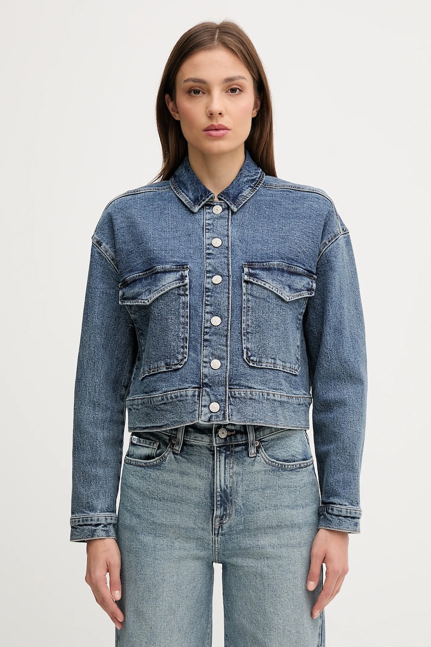 Τζιν μπουφάν Dkny χρώμα: μπλε, DJ5J6122