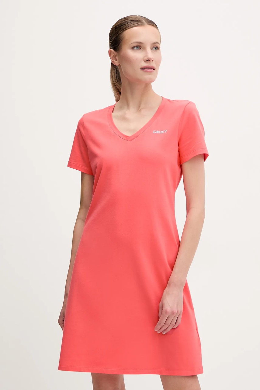 Φόρεμα Dkny χρώμα: ροζ, DP5D4902