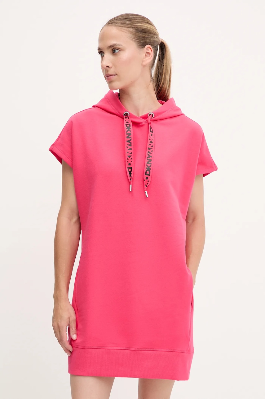 Φόρεμα Dkny χρώμα: ροζ, DP5D4908