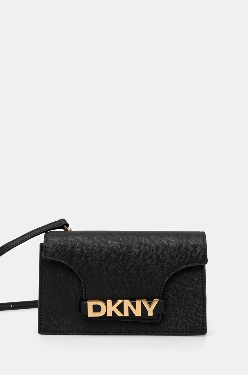 Δερμάτινη τσάντα Dkny χρώμα: μαύρο, R435OG58