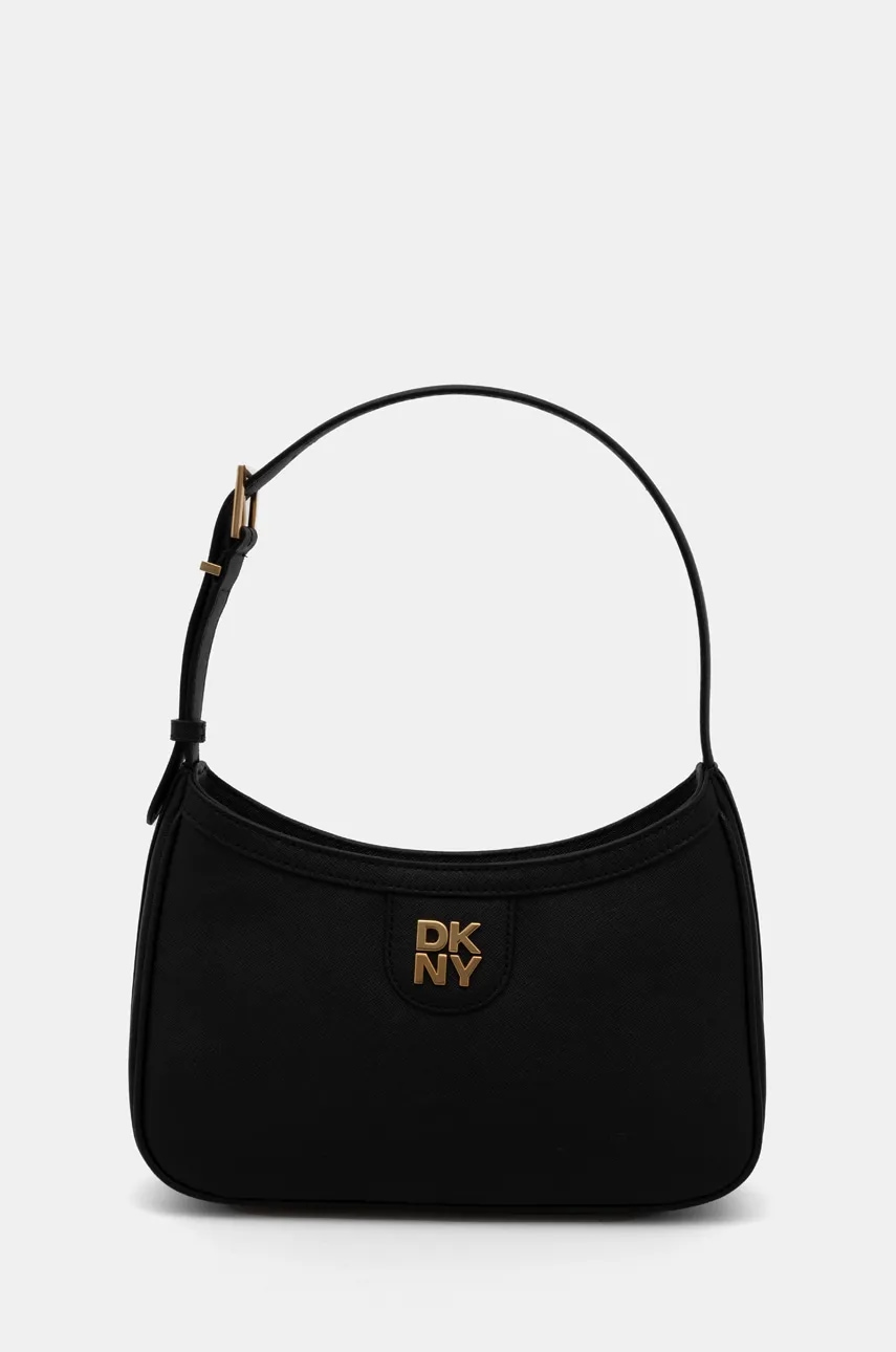 Δερμάτινη τσάντα Dkny χρώμα: μαύρο, R43HKV84