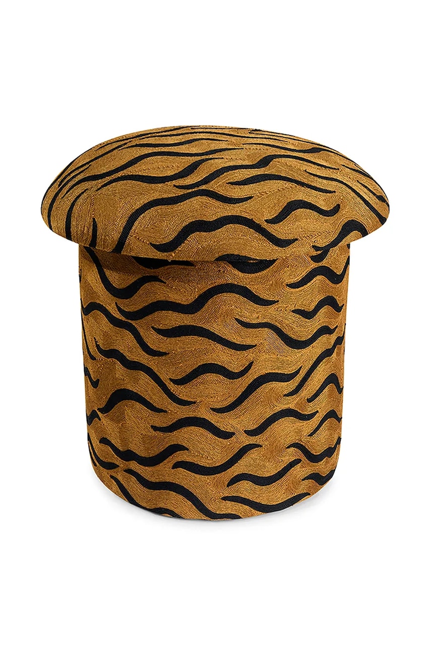 Πουφ Doing Goods Maya Tiger Embroidered χρώμα: καφέ