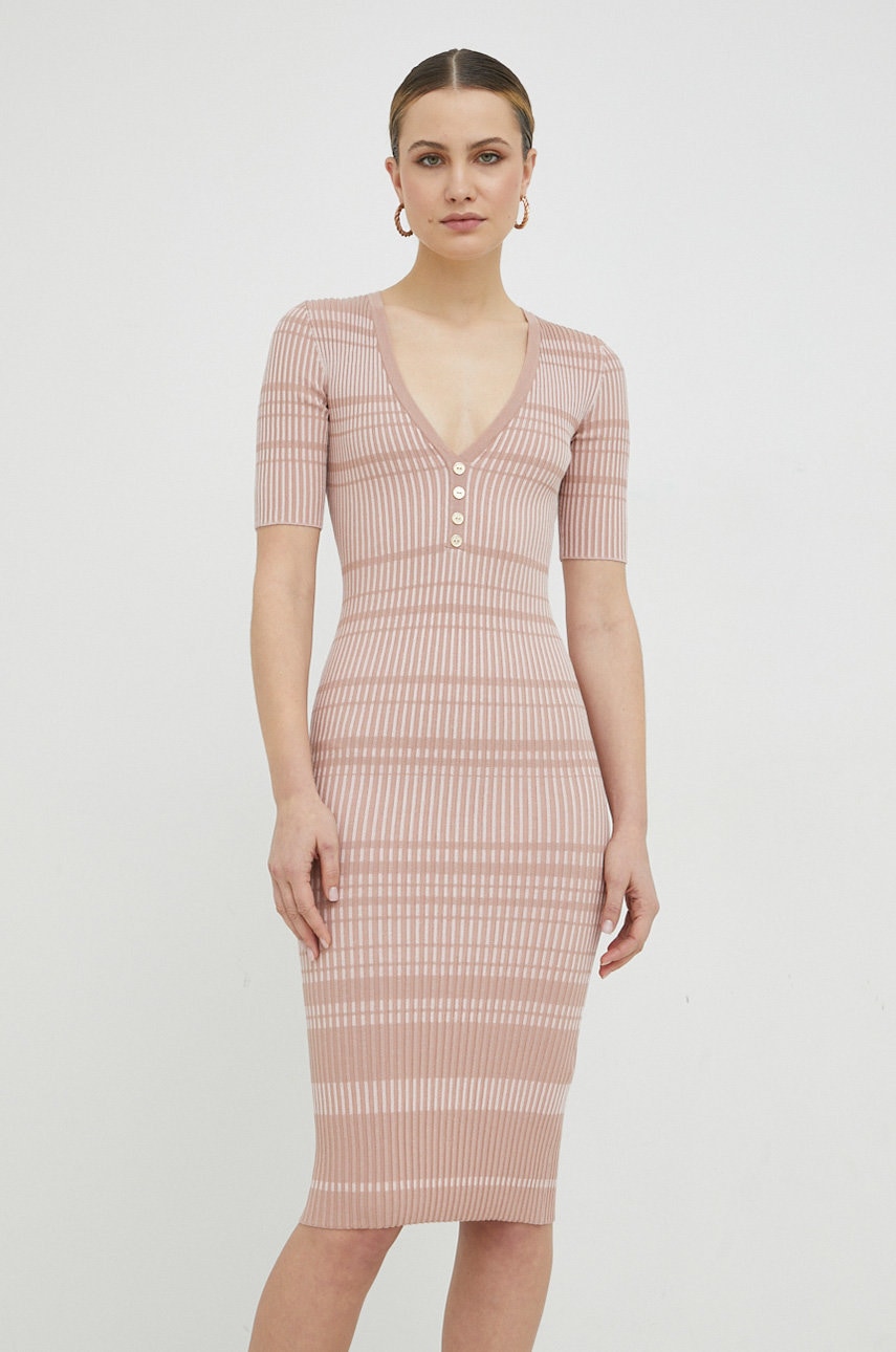 Φόρεμα Elisabetta Franchi χρώμα: ροζ