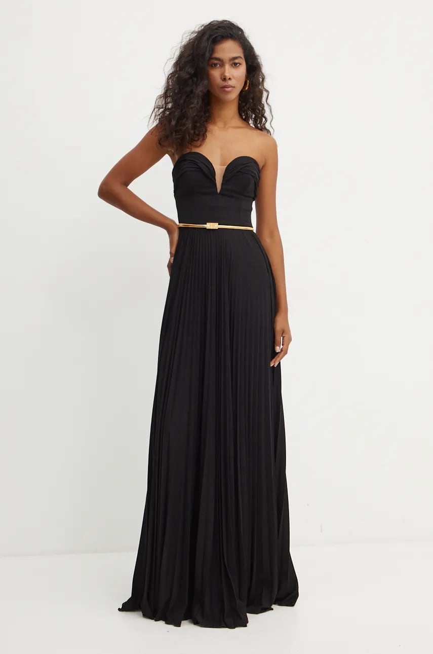 Φόρεμα Elisabetta Franchi χρώμα: μαύρο, AB62847E2