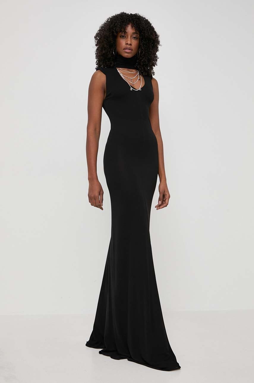 Φόρεμα Elisabetta Franchi χρώμα: μαύρο, AB64742E2