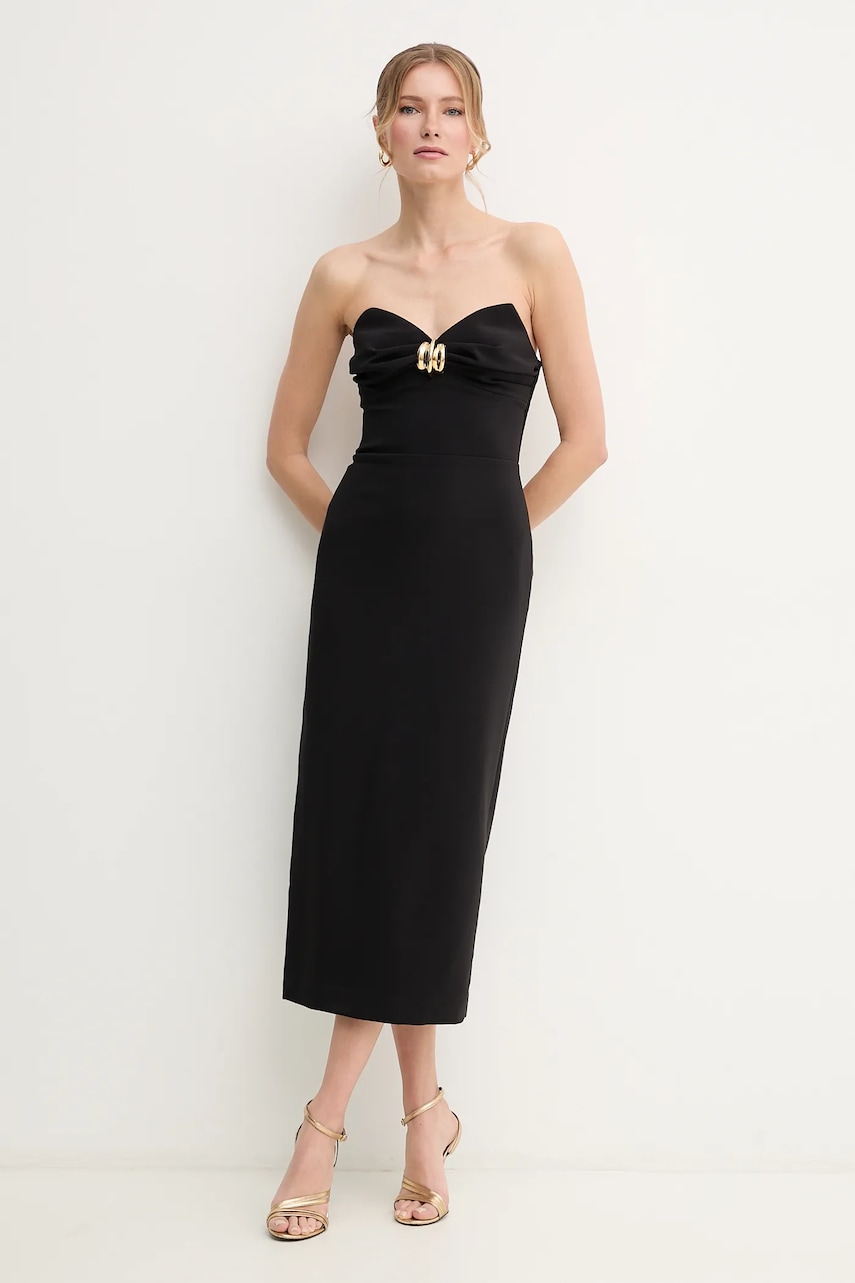 Φόρεμα Elisabetta Franchi χρώμα: μαύρο, AB76951E2