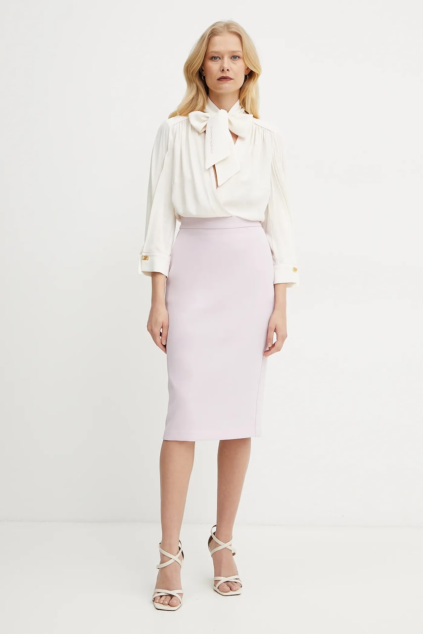 Φόρεμα Elisabetta Franchi χρώμα: μπεζ, AB77151E2