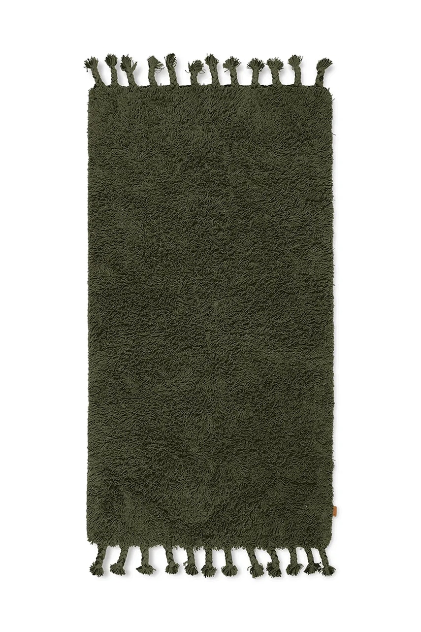 Βαμβακερό χαλί ferm LIVING Amass χρώμα: πράσινο