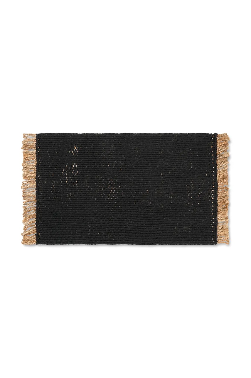 Χαλί ferm LIVING Block Mat χρώμα: μαύρο