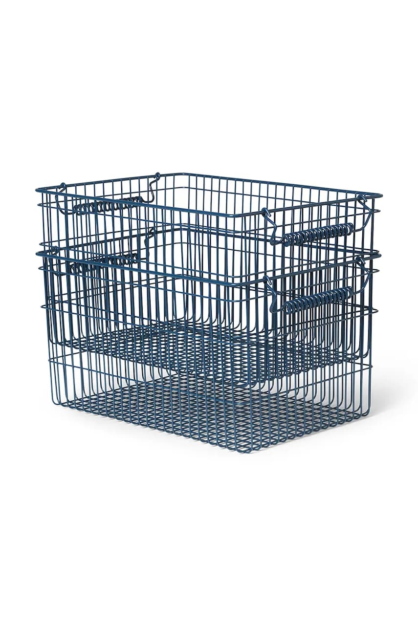 Καλάθι αποθήκευσης ferm LIVING Cala 2-pack χρώμα: ναυτικό μπλε