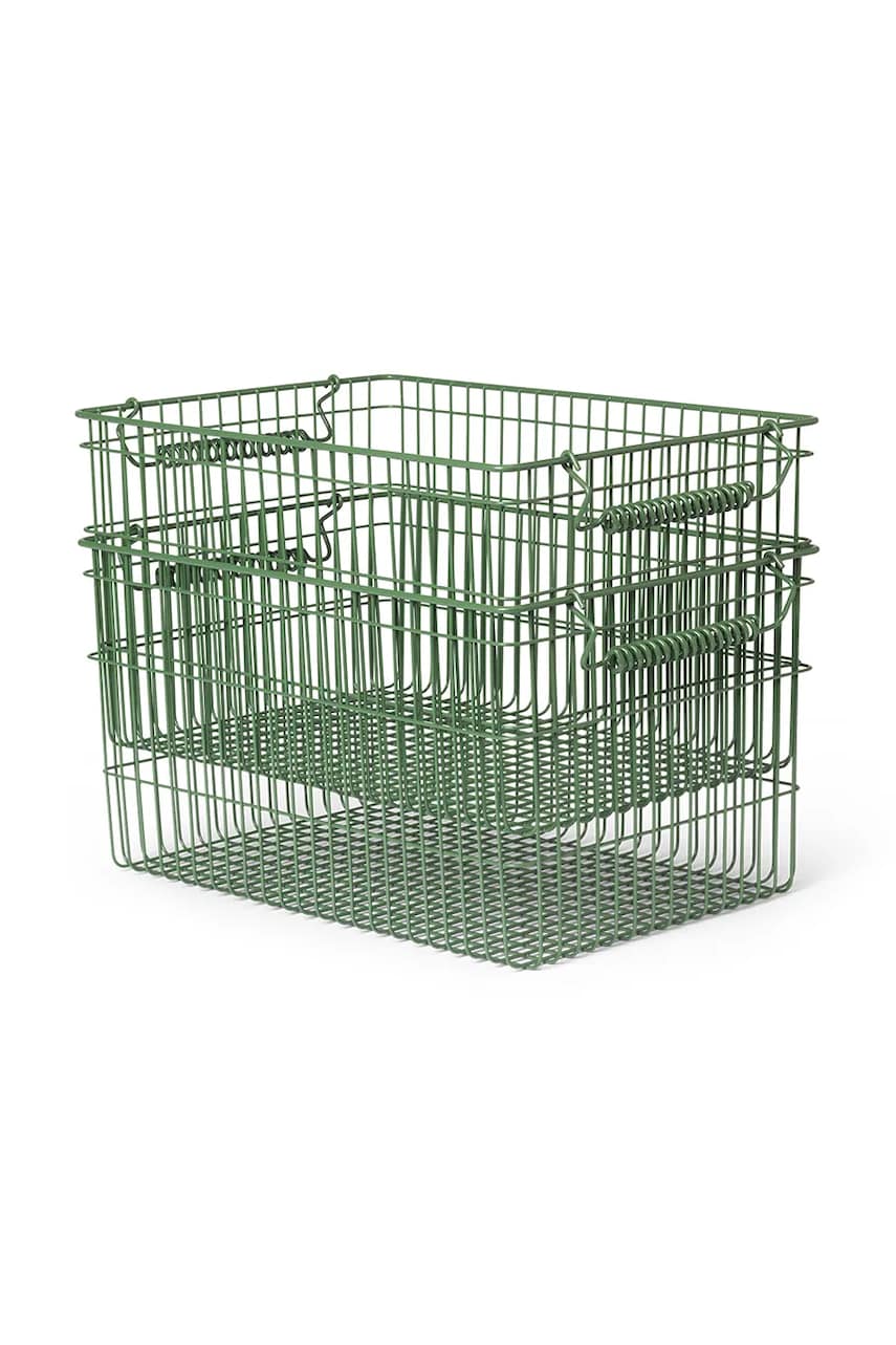 Καλάθι αποθήκευσης ferm LIVING Cala 2-pack χρώμα: πράσινο