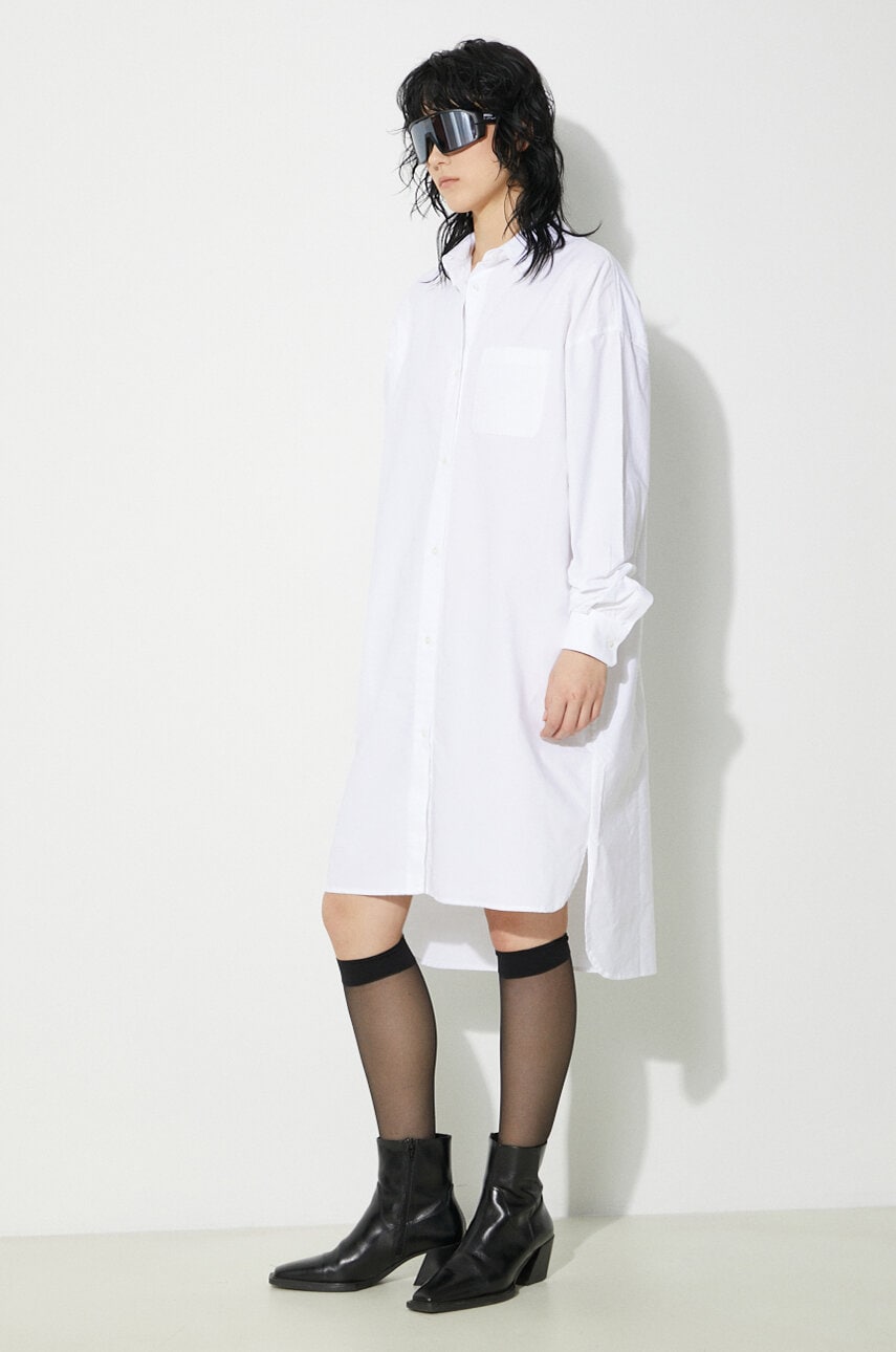 Βαμβακερό φόρεμα Fiorucci Angel Embroidered χρώμα: άσπρο, W01FPDSH063CO01WH01