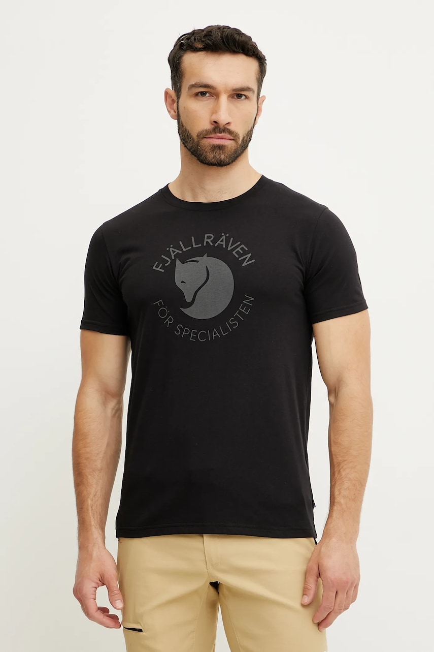 Αθλητικό μπλουζάκι Fjallraven Fjällräven Fox χρώμα: μαύρο, F87052