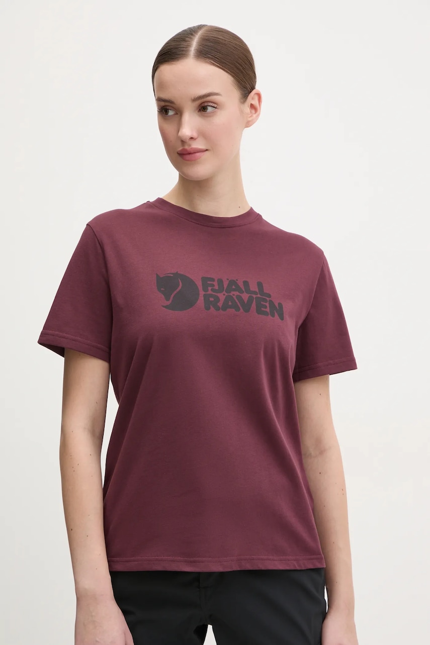 Αθλητικό μπλουζάκι Fjallraven Fjällräven Logo χρώμα: μπορντό, F87146