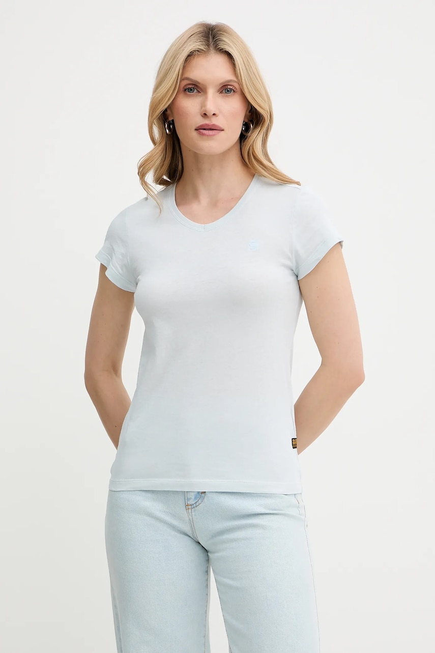 Βαμβακερό μπλουζάκι G-Star Raw χρώμα: μοβ