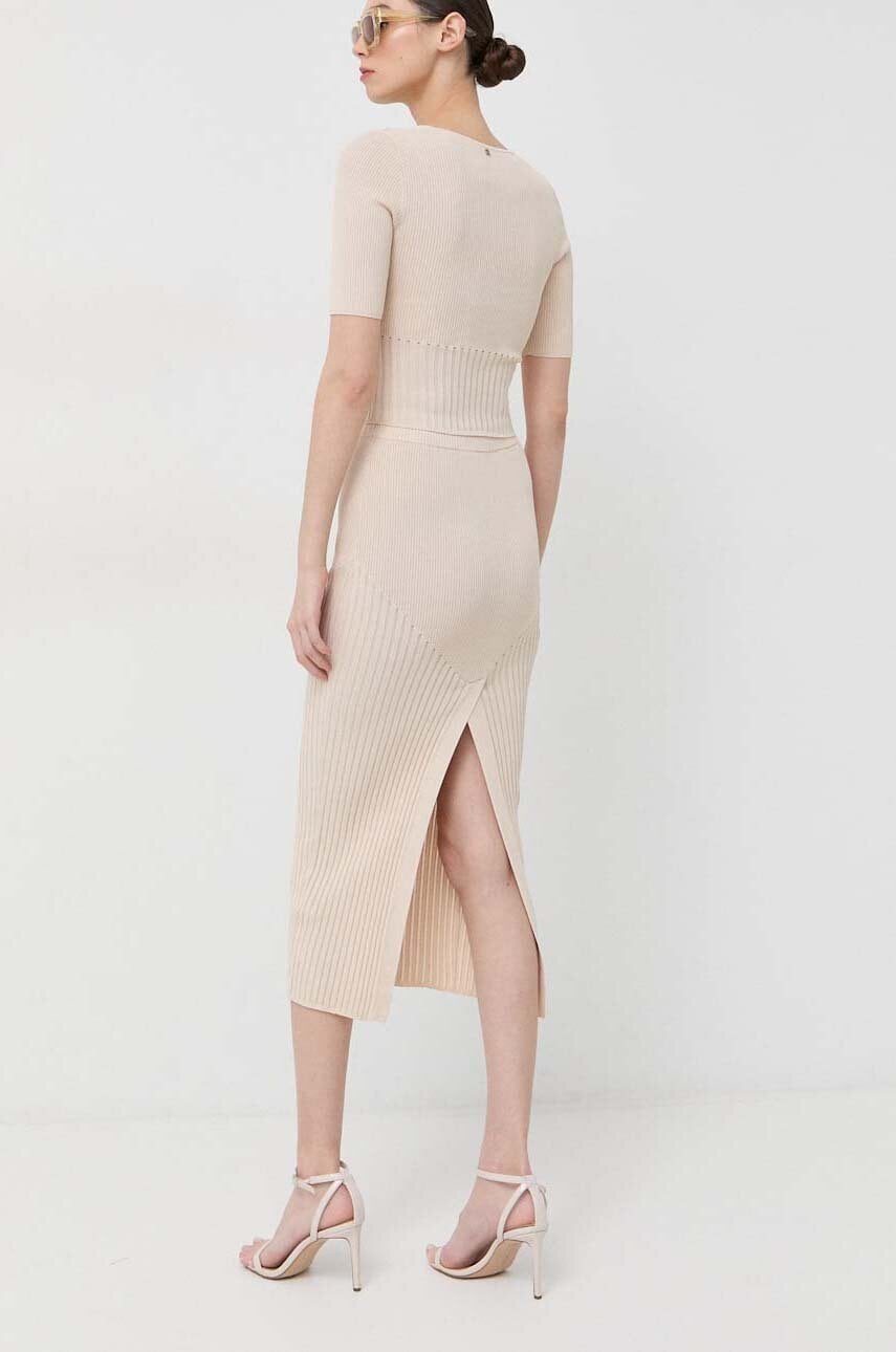 Φούστα Guess χρώμα: μπεζ