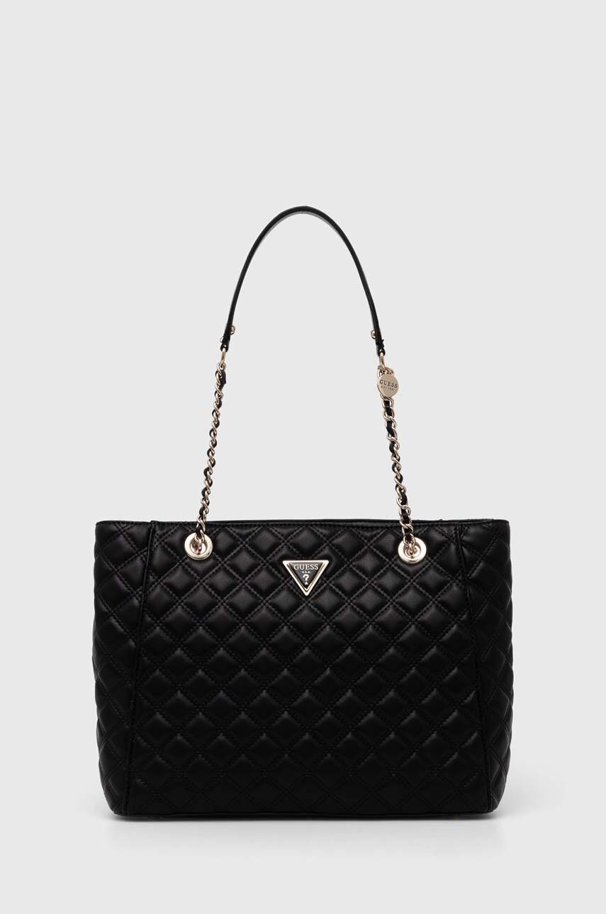 Τσάντα Guess GIULLY χρώμα: μαύρο, HWQG87 48240
