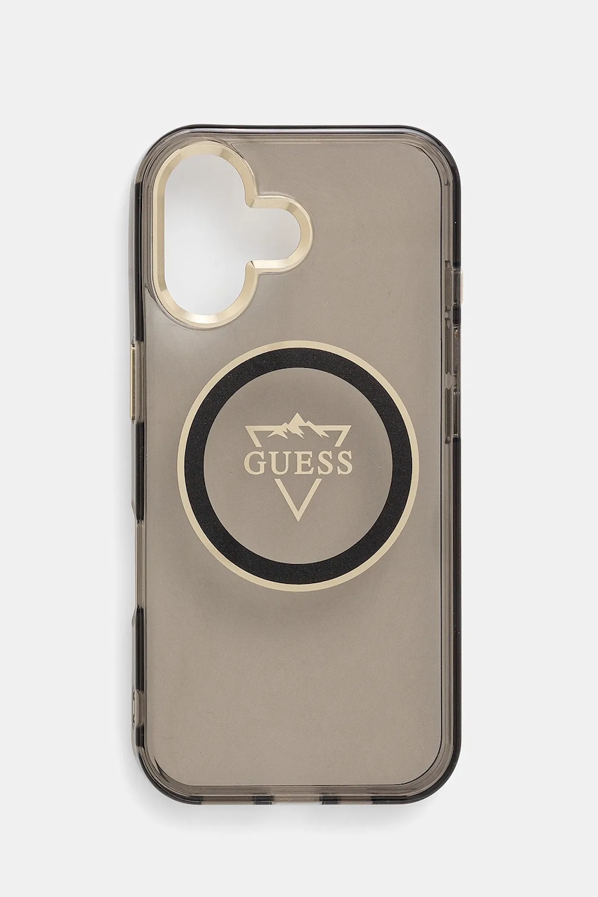 Θήκη κινητού Guess iPhone 16 χρώμα: μαύρο, GUHMP16SHFGTMSLSK
