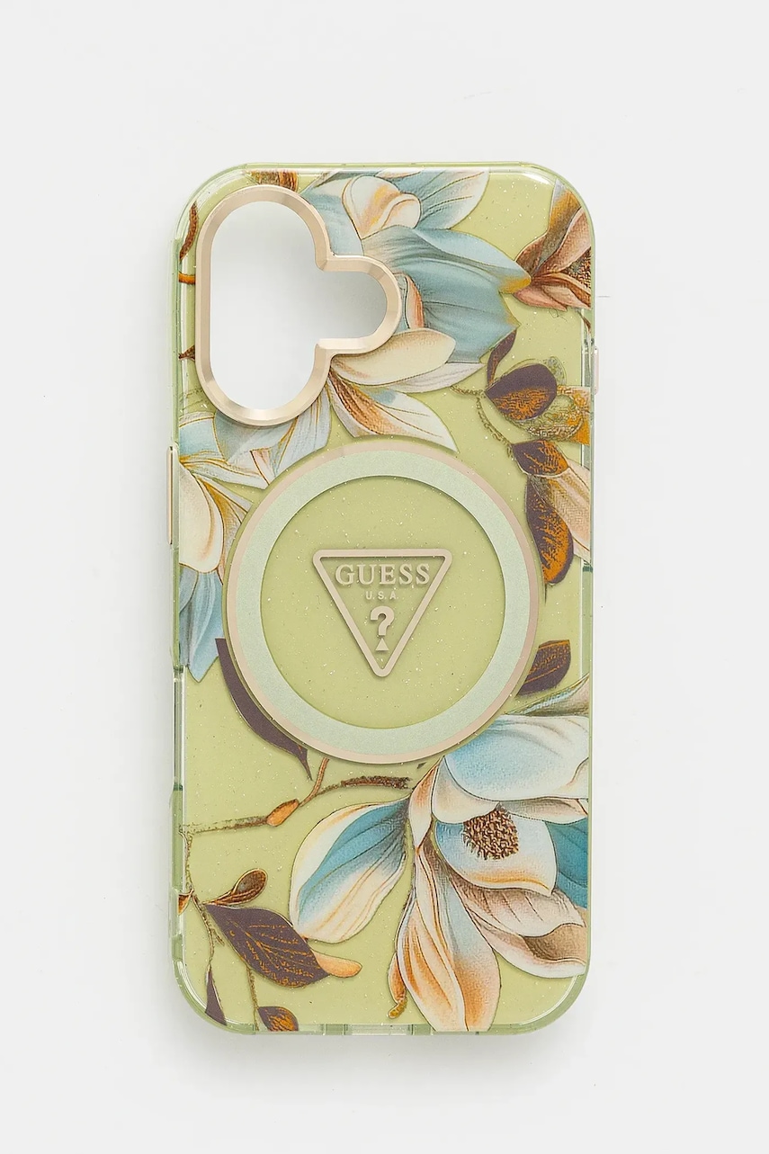 Θήκη κινητού Guess iPhone 16 χρώμα: πράσινο, GUHMP16SHFLPEDN