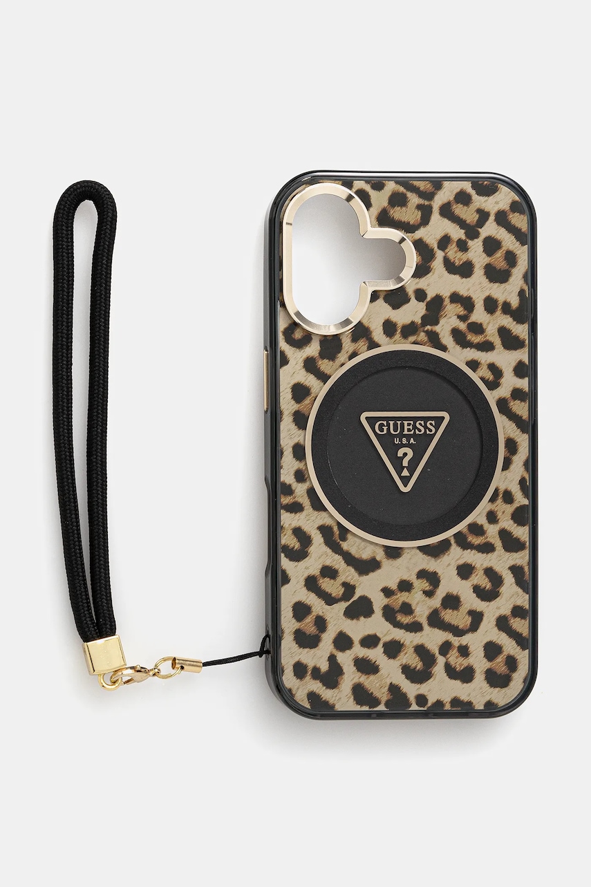 Θήκη κινητού Guess iPhone 16 χρώμα: καφέ, GUHMP16SHLORSSW