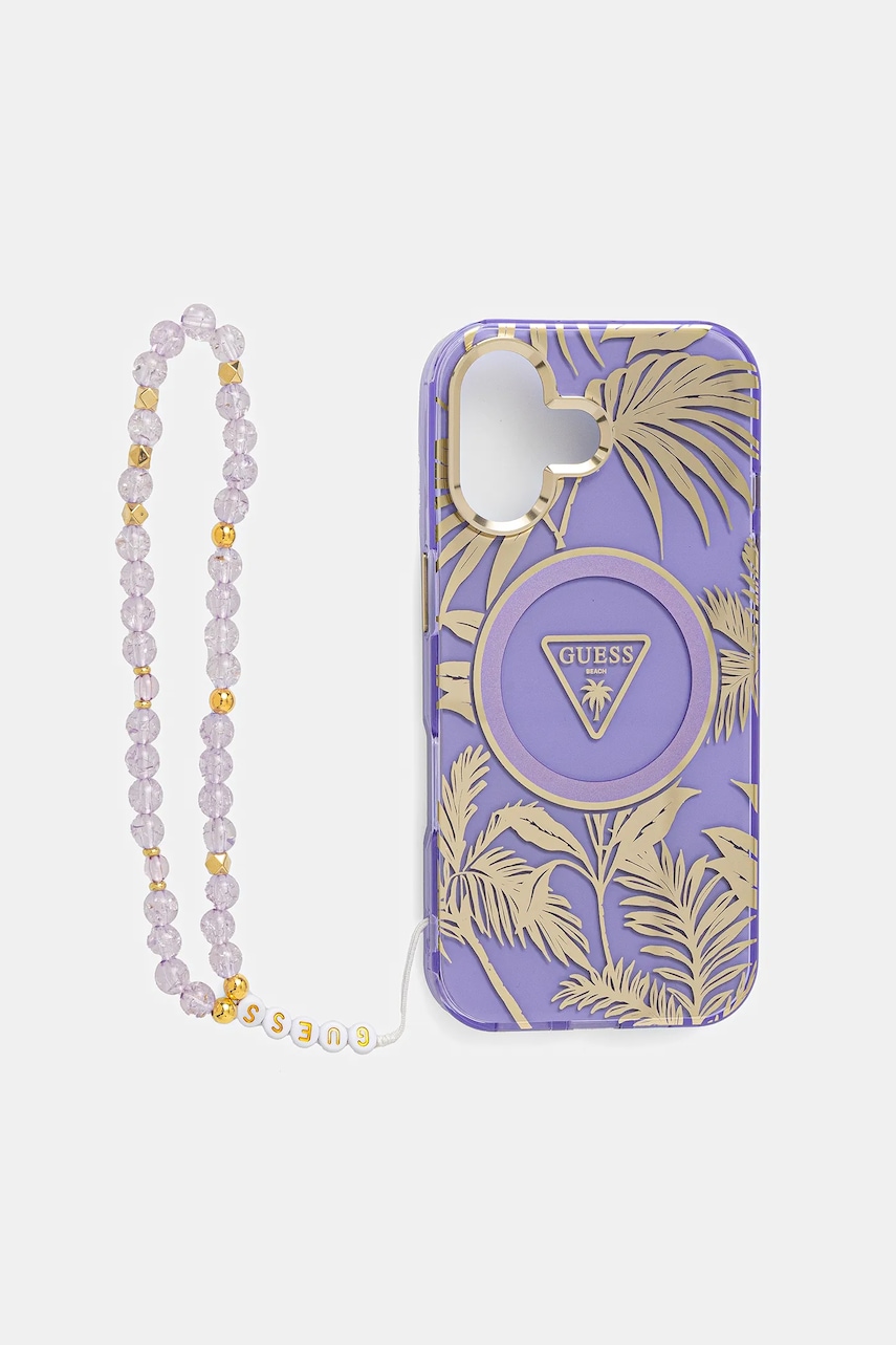 Θήκη κινητού Guess iPhone 16 χρώμα: μοβ, GUHMP16SHPCTPLSU