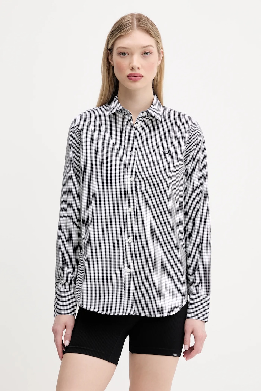 Βαμβακερό πουκάμισο Guess Jeans χρώμα: μαύρο, W5GH68 WH7Q1