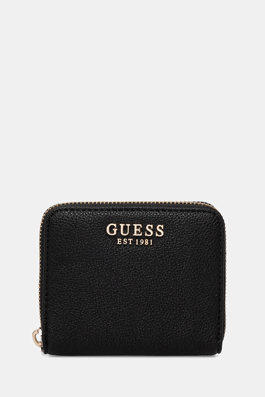 Πορτοφόλι Guess LAUREL χρώμα: μαύρο, SWBG85 00137