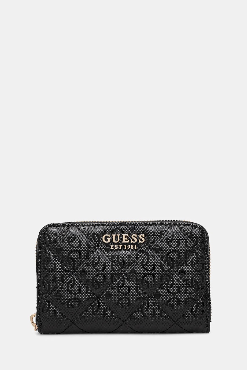 Πορτοφόλι Guess LAUREL χρώμα: μαύρο, SWGG85 00140