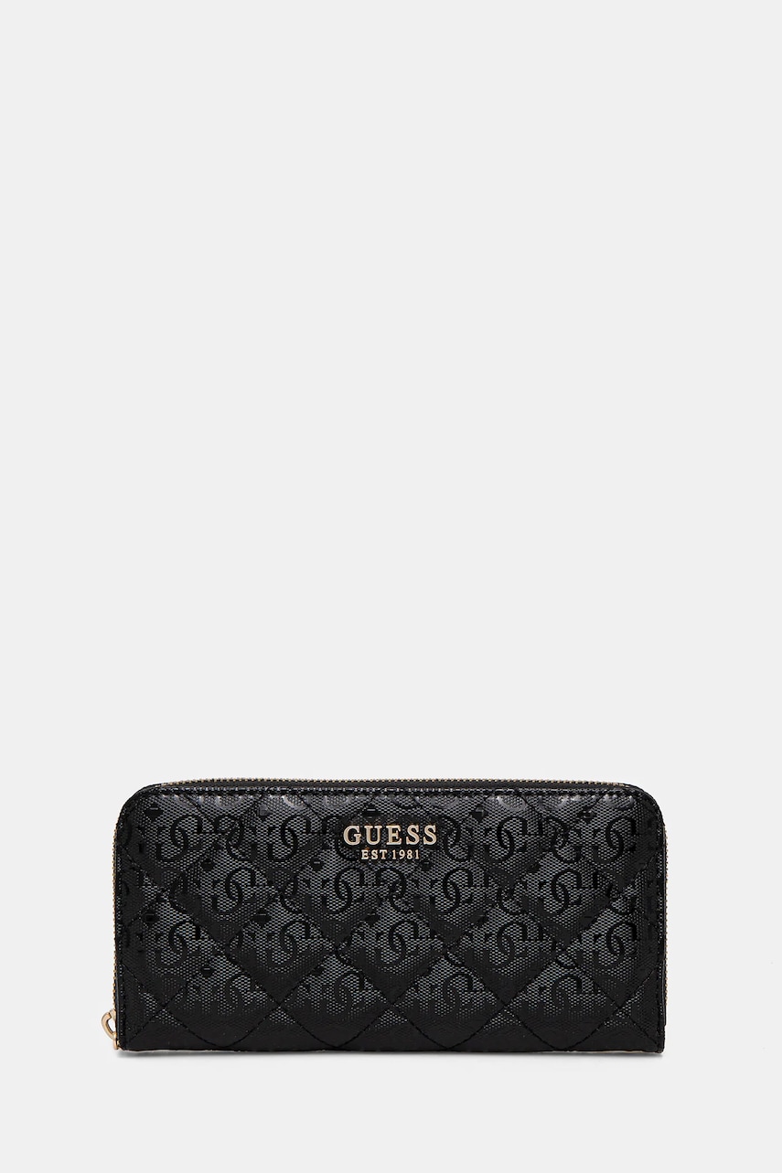 Πορτοφόλι Guess LAUREL χρώμα: μαύρο, SWGG85 00146