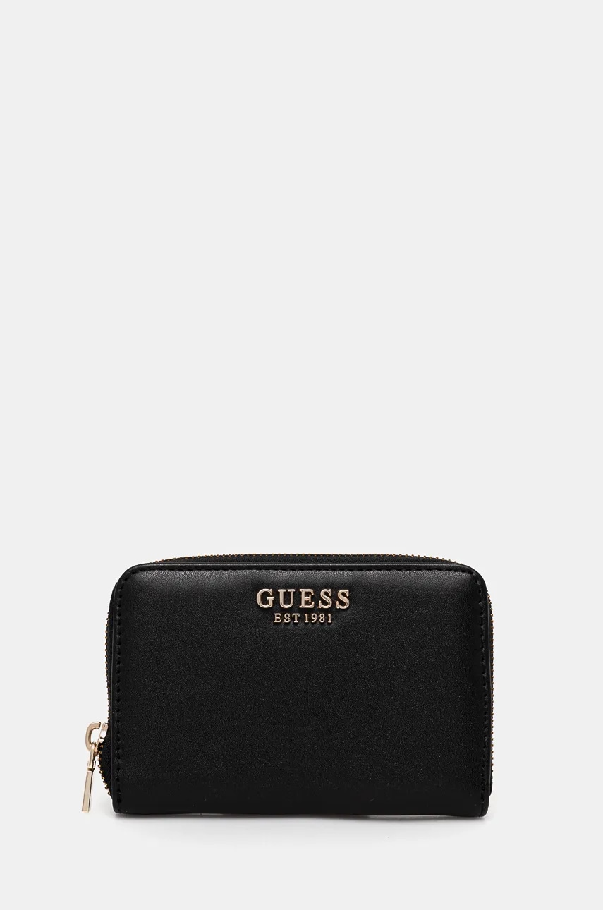 Πορτοφόλι Guess LAUREL χρώμα: μαύρο, SWVC85 00140