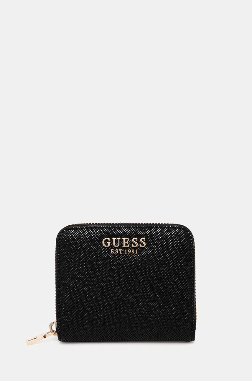 Πορτοφόλι Guess LAUREL χρώμα: μαύρο, SWZG85 00137