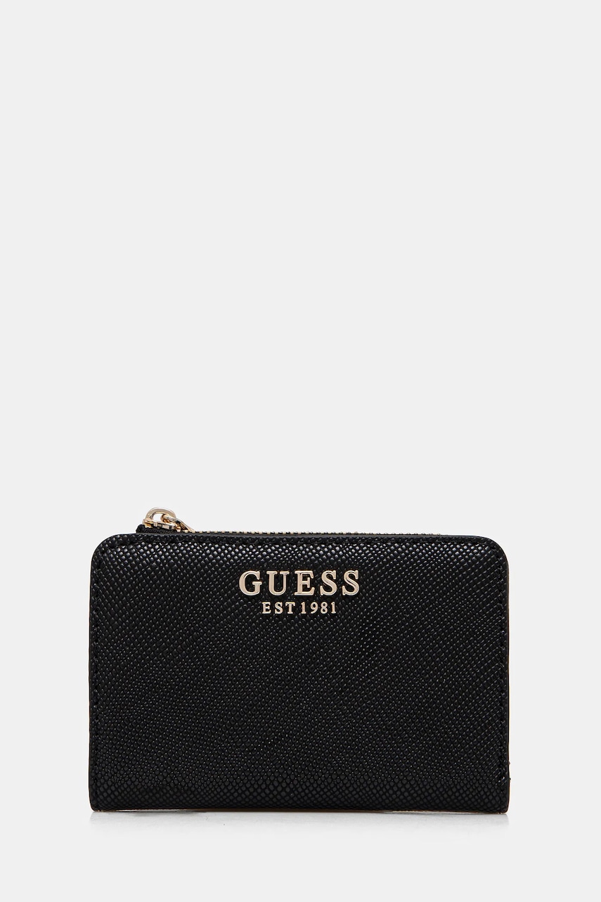 Πορτοφόλι Guess LAUREL χρώμα: μαύρο, SWZG85 00156