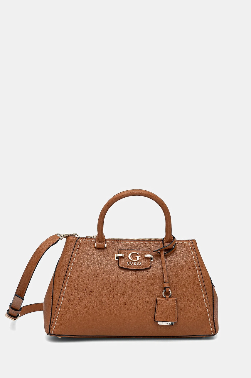 Τσάντα Guess NASTRA χρώμα: καφέ, HWBG96 37060