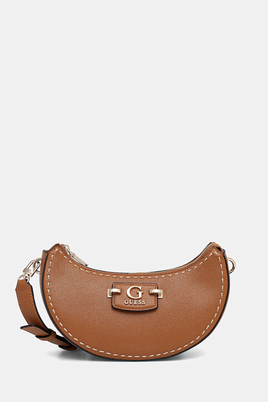 Τσάντα Guess NASTRA χρώμα: καφέ, HWBG96 37170