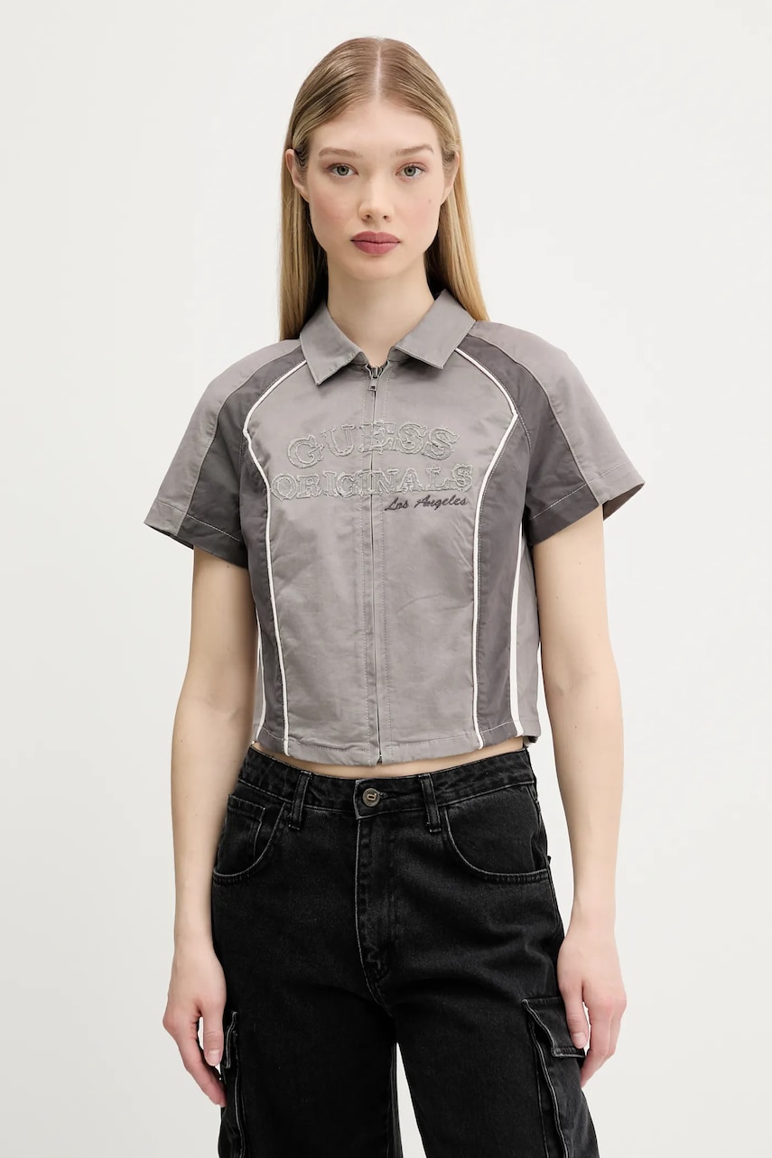 Πουκάμισο Guess Originals χρώμα: γκρι, W5GH0K WGB5B