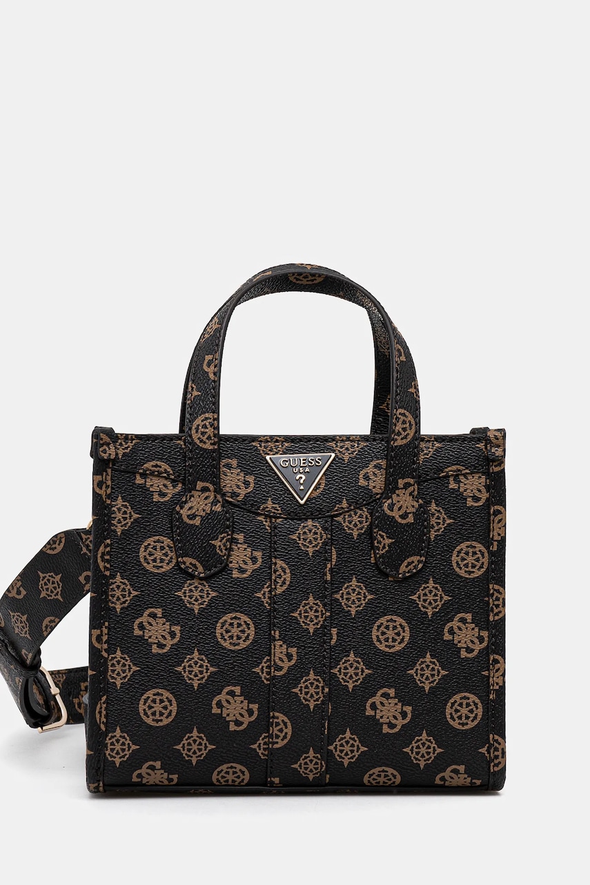 Τσάντα Guess SILVANA χρώμα: καφέ, HWPP86 65770