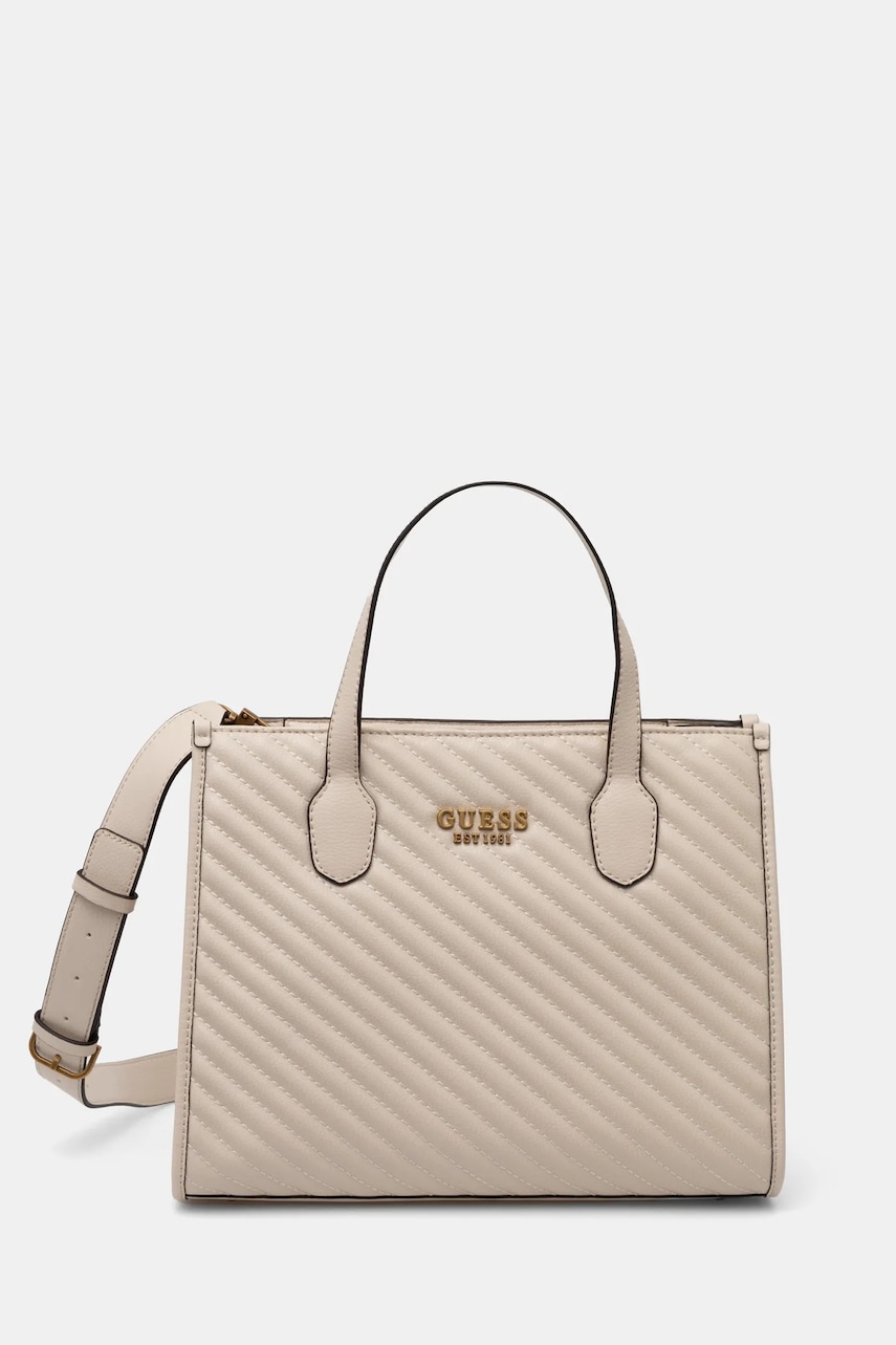 Τσάντα Guess SILVANA χρώμα: άσπρο, HWQV86 65220