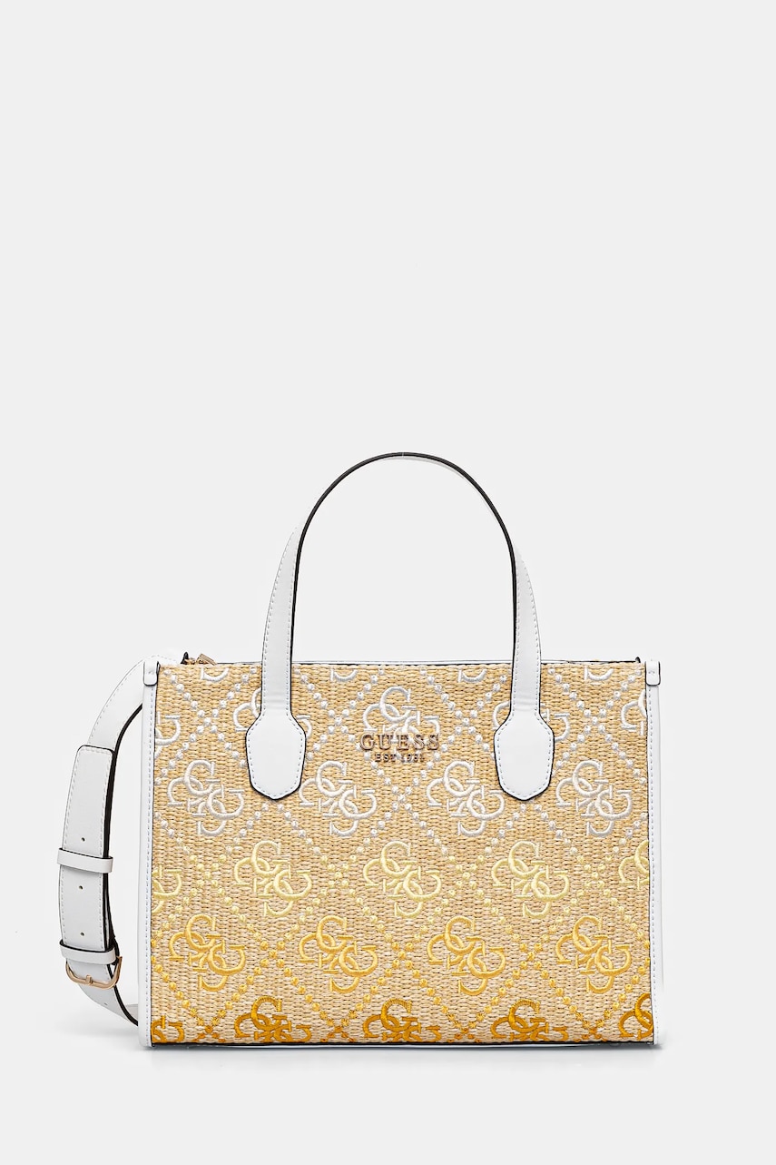 Τσάντα Guess SILVANA χρώμα: κίτρινο, HWSW86 65220