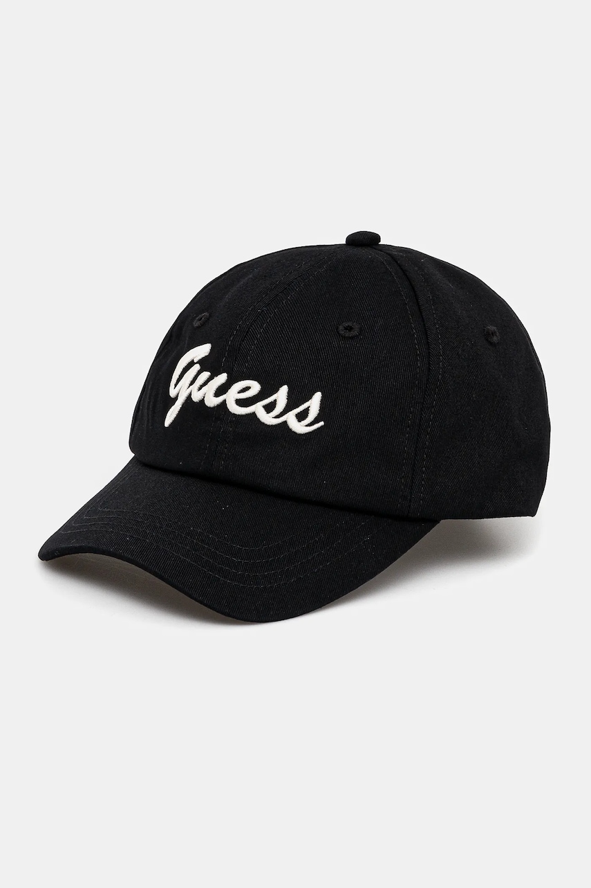 Βαμβακερό καπέλο του μπέιζμπολ Guess χρώμα: μαύρο, V5GZ00 WFKN0