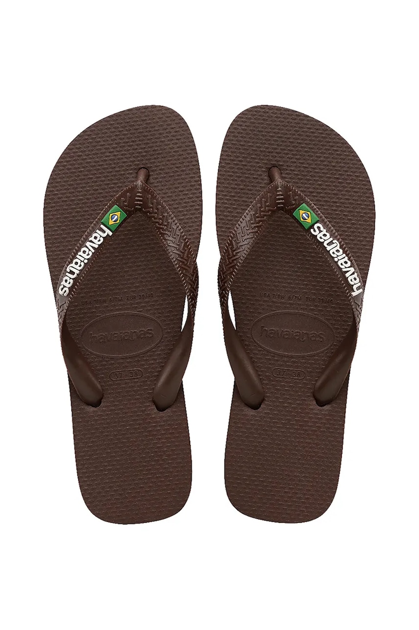 Σαγιονάρες Havaianas BRASIL LOGO χρώμα: καφέ, 4110850.2673