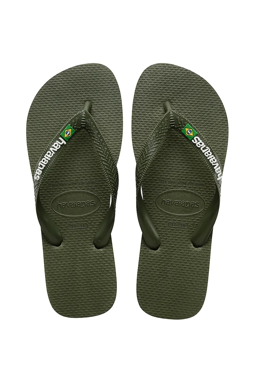 Σαγιονάρες Havaianas BRASIL LOGO χρώμα: πράσινο, 4110850.3058