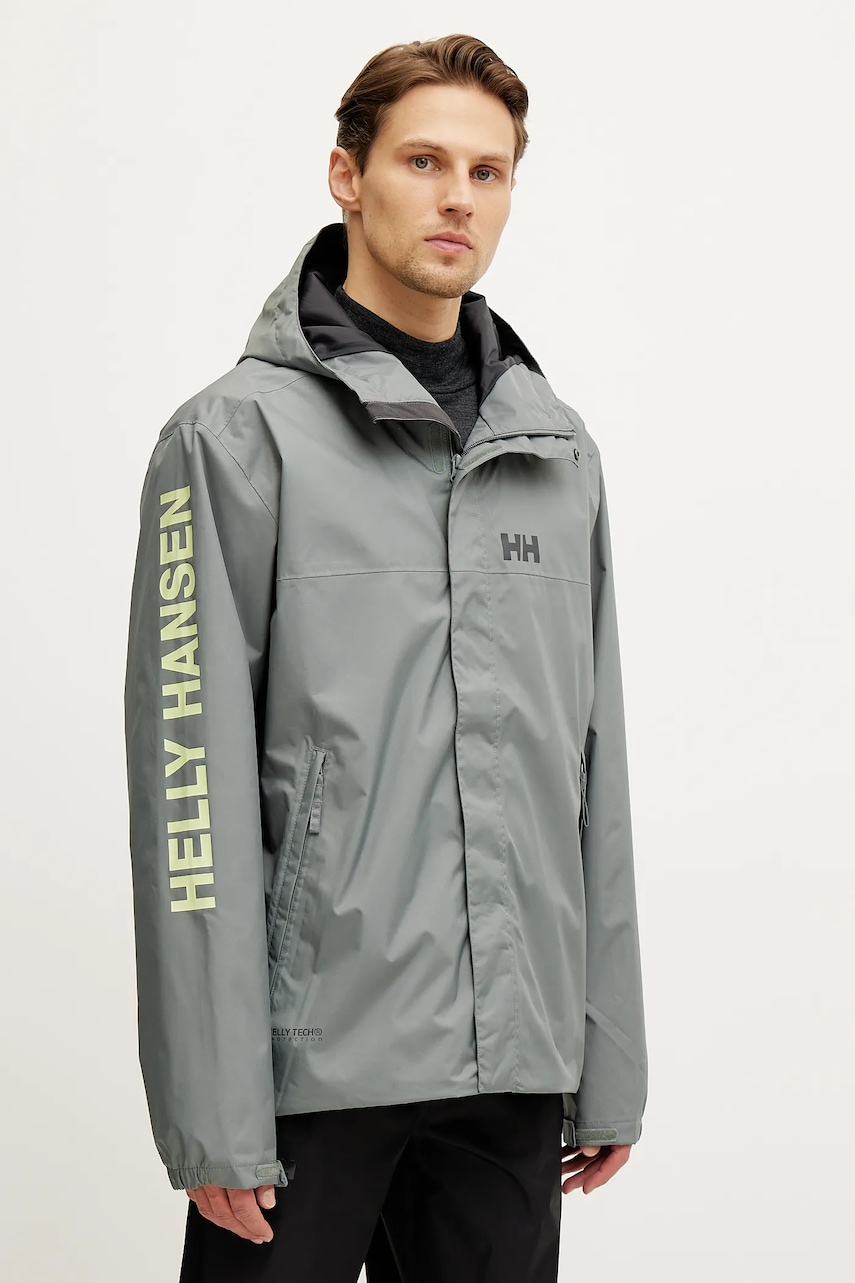 Αδιάβροχο μπουφάν Helly Hansen Ervik ανδρικό, χρώμα: πράσινο, 64032