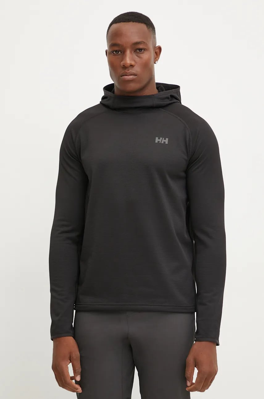 Αθλητική μπλούζα Helly Hansen Versalite Fleece χρώμα: μαύρο, με κουκούλα, 49551
