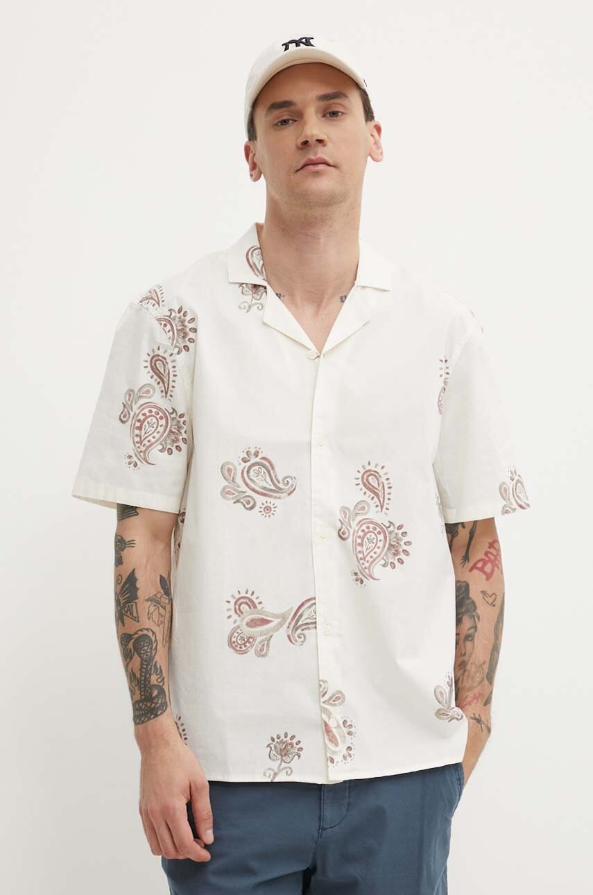 Πουκάμισο Hollister Co. χρώμα: μπεζ